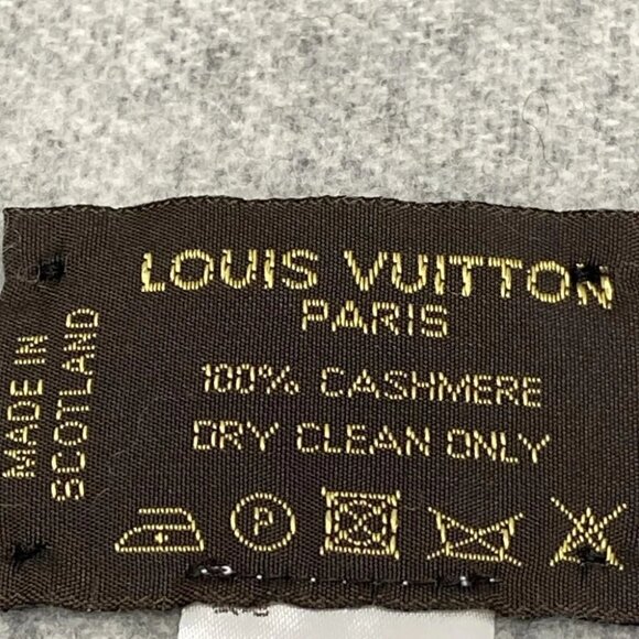 Auth LOUIS VUITTON - Black Light gray Unconfirmed Scarf Cashmere - Picture 3 of 3